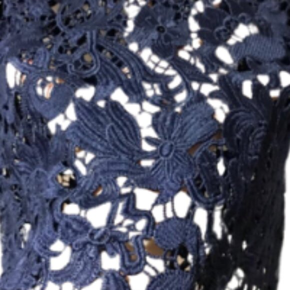 ZARA Lace Top with short sleeves / Navy Blue / Size S - Picture 6 of 6